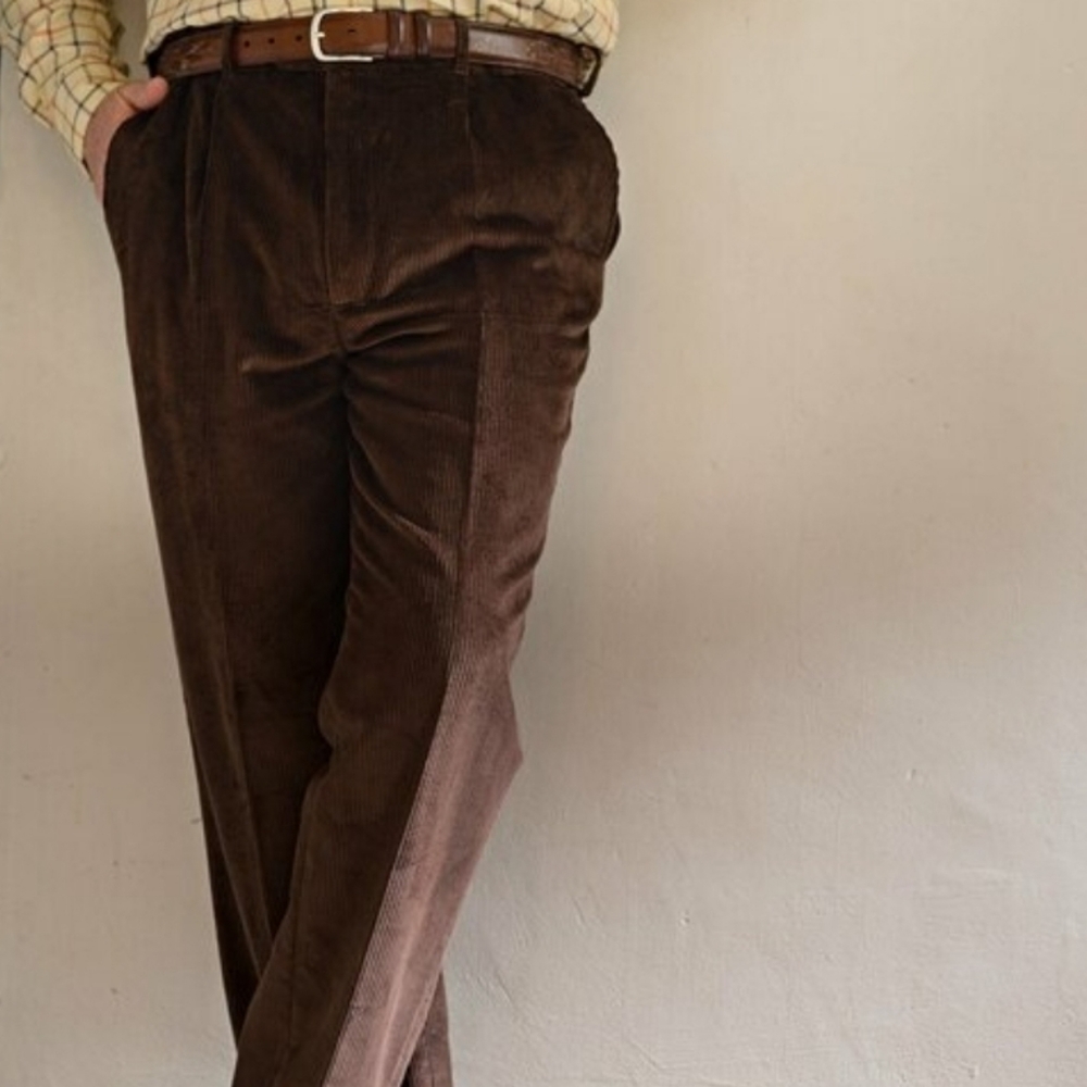 Club room by charter club men's brown ribbed corduroy dress pants 36/32